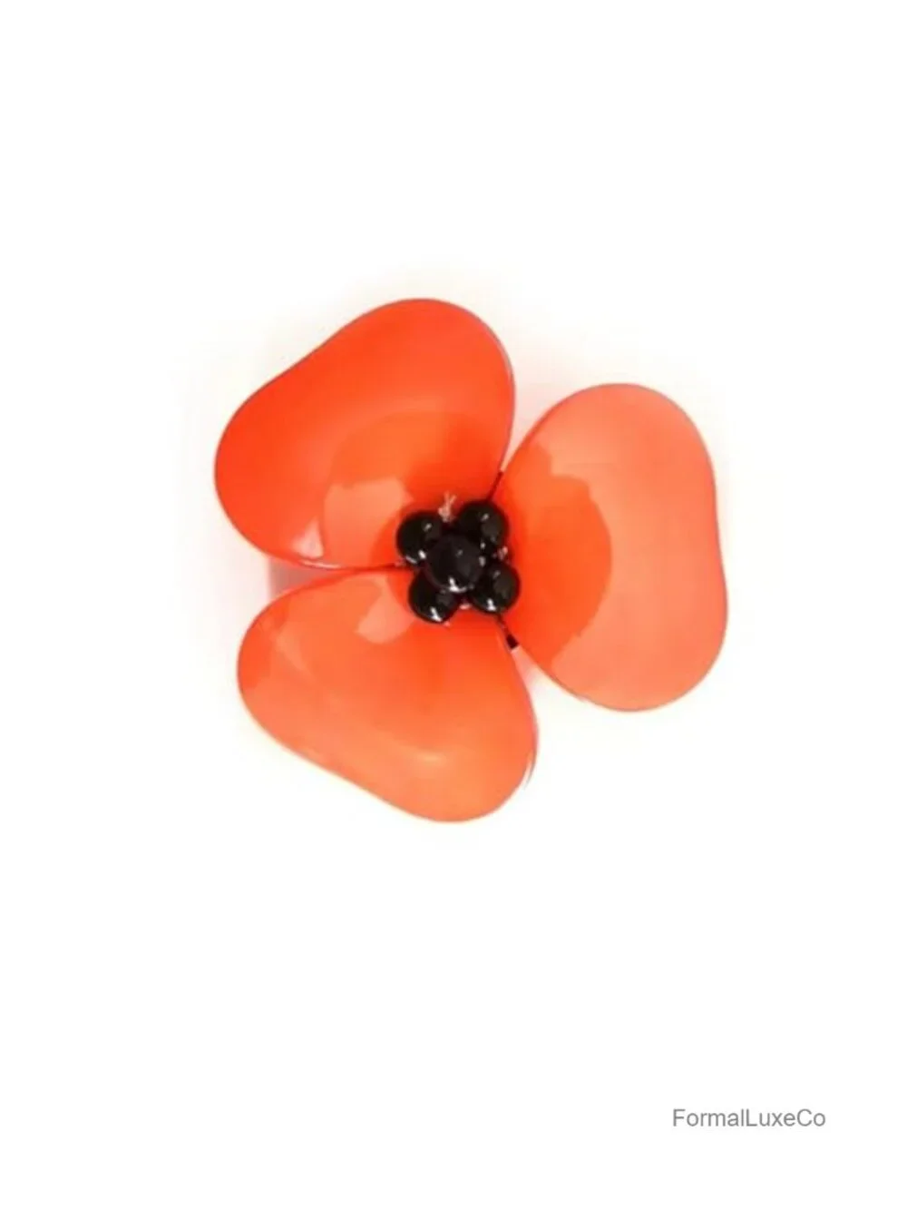 Large Flower Brooch Acrylic Acetate Statement Pin Black Bead Center for Blazer